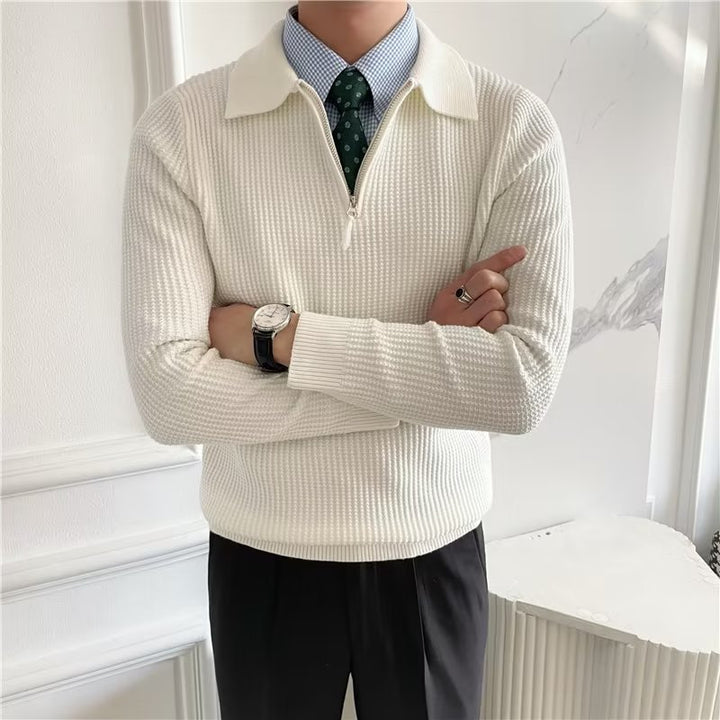 Herren Eleganter Pullover mit Reißverschluss Drune