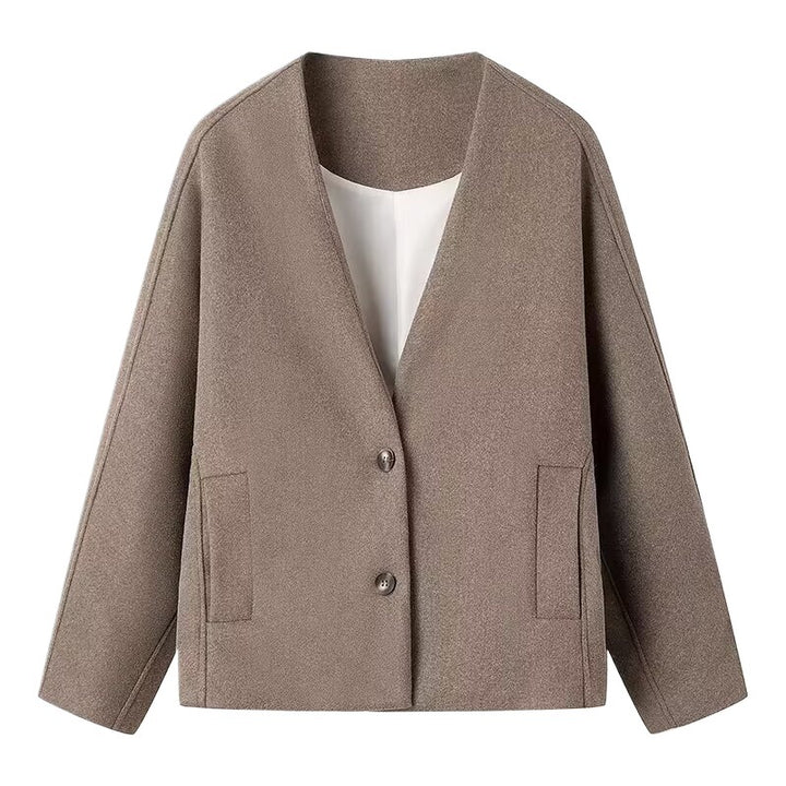 Damen elegante Blazerjacke mit Klassischem Schnitt und Praktischen Taschen Drune