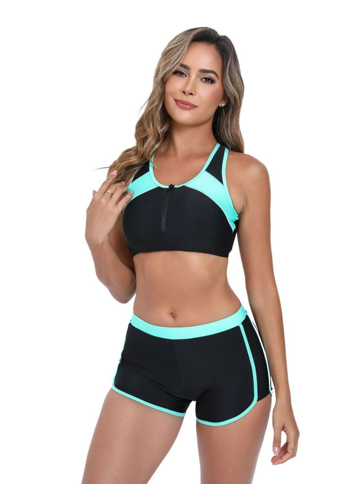 Damen Sportlicher Bikini-Set mit ergonomischem Schnitt und Reißverschluss Drune
