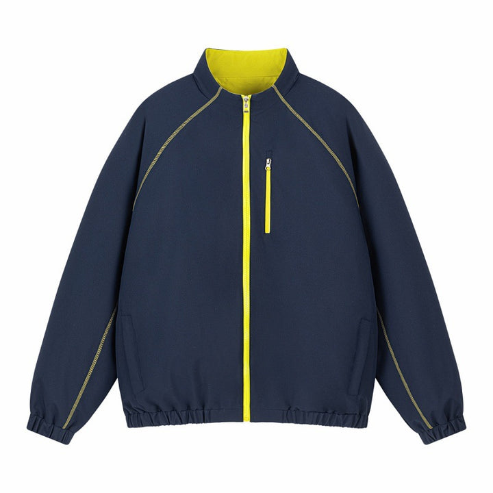 Unisex Leichte Übergangsjacke mit Raglanärmeln, durchgehendem Reißverschluss, Brusttasche und elastischem Saum Drune
