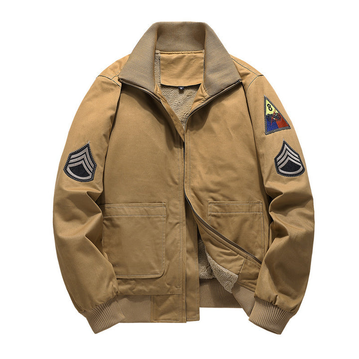 Herren Piloten-Blouson mit Sherpa‑Futter und auffälligen Aufnäher‑Details Drune