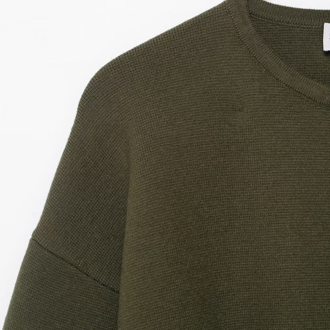 Damen lässige Strickjacke mit Taillengürtel und eleganten Knopfdetails Drune