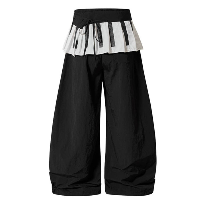 Damen Weite Culotte-Hose mit Volantbund, Tunnelzug und Ballonbein Drune