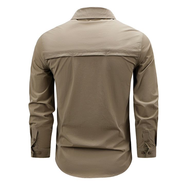 Herren nan leichtes technisches Outdoorhemd mit aufrollbaren Ärmeln, Brusttaschen und atmungsaktivem Ripstop Drune