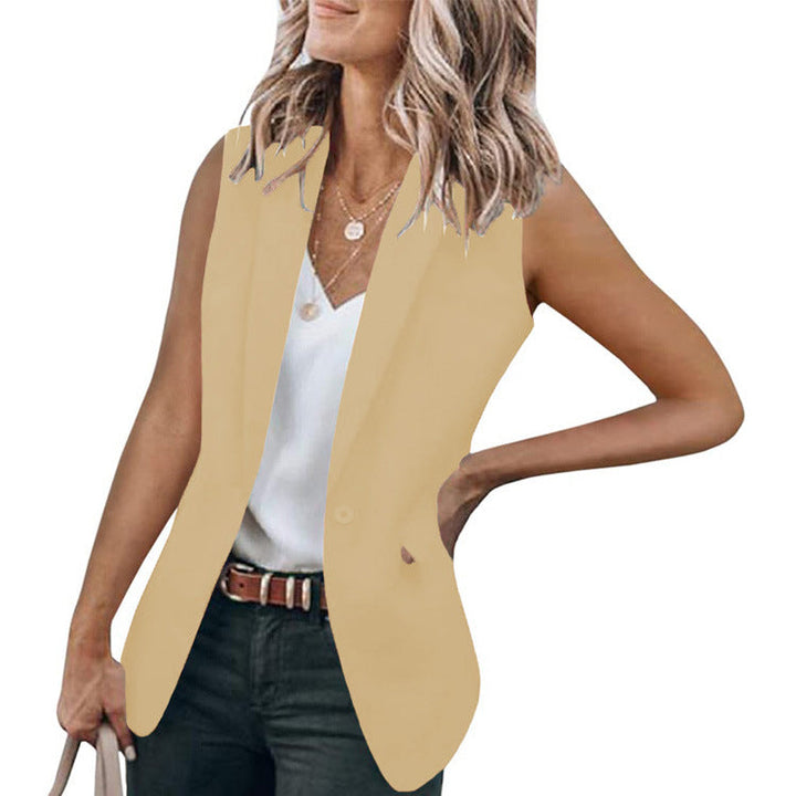 Damen Ärmelloser Blazer im modernen Schnitt mit tiefen Taschen Drune