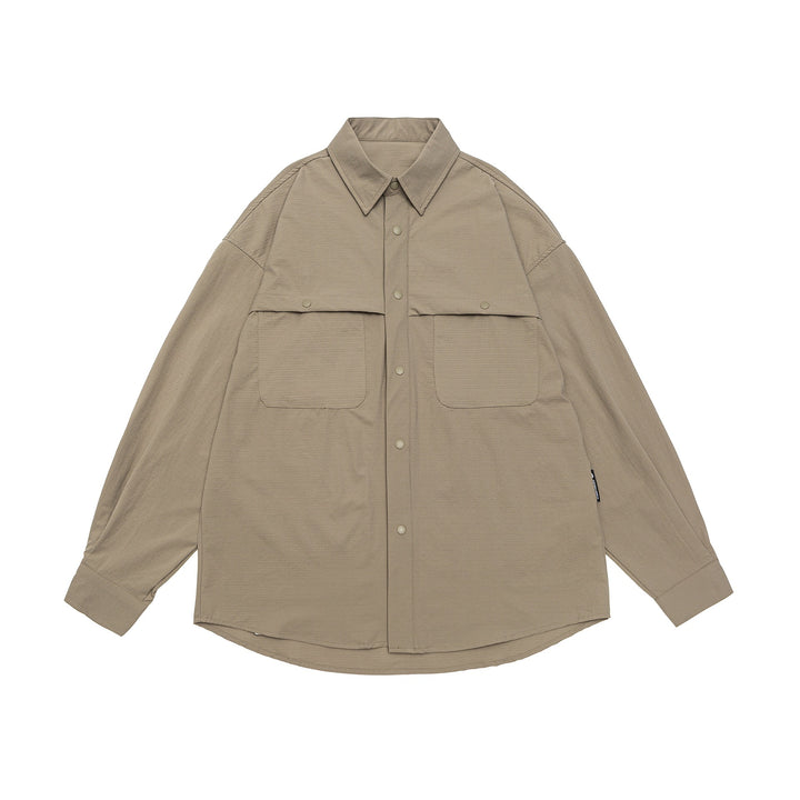 Herren Overshirt-Jacke mit Druckknopffront und doppelten aufgesetzten Taschen Drune