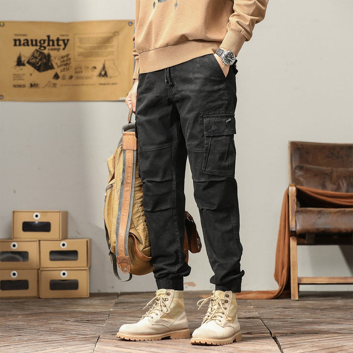 Herren Utility-Cargo-Jogginghose mit Tunnelzug, Multifunktionstaschen und elastischen Bündchen Drune