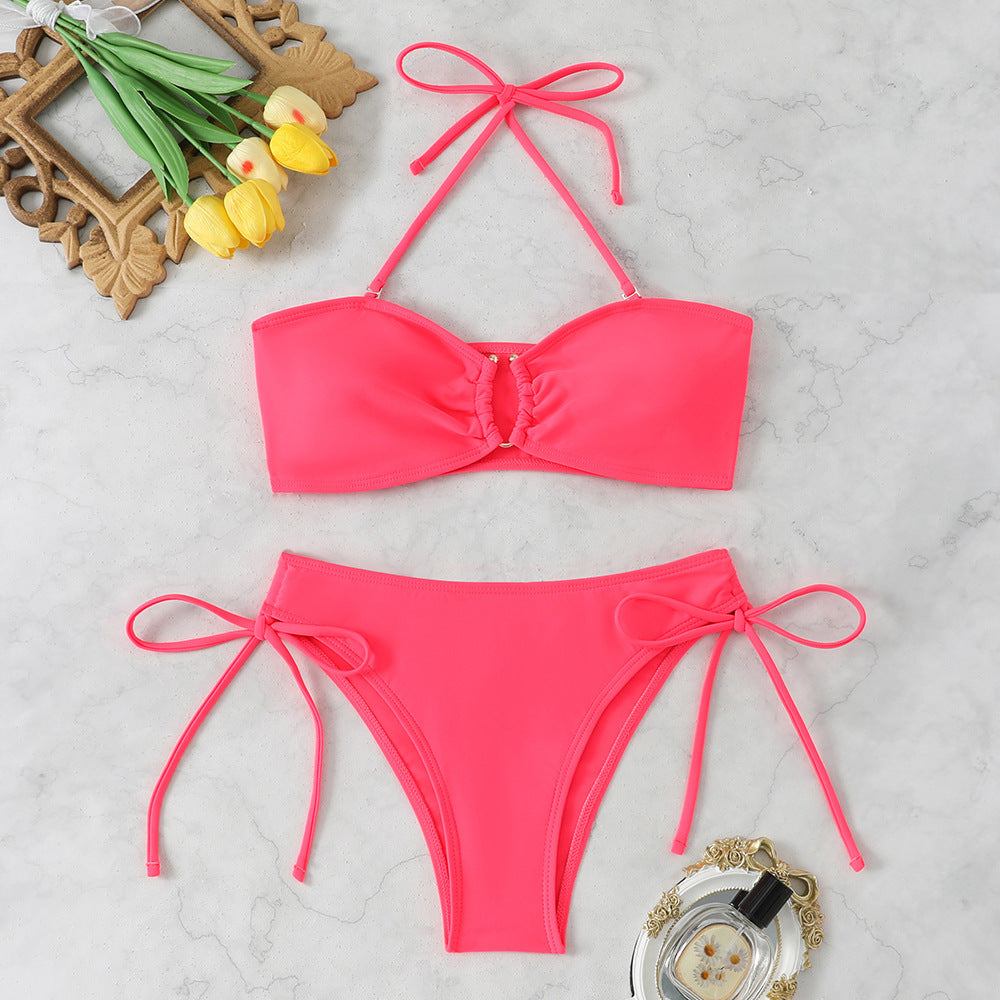 Damen Bandeau-Bikini mit verspielten Schleifen Drune