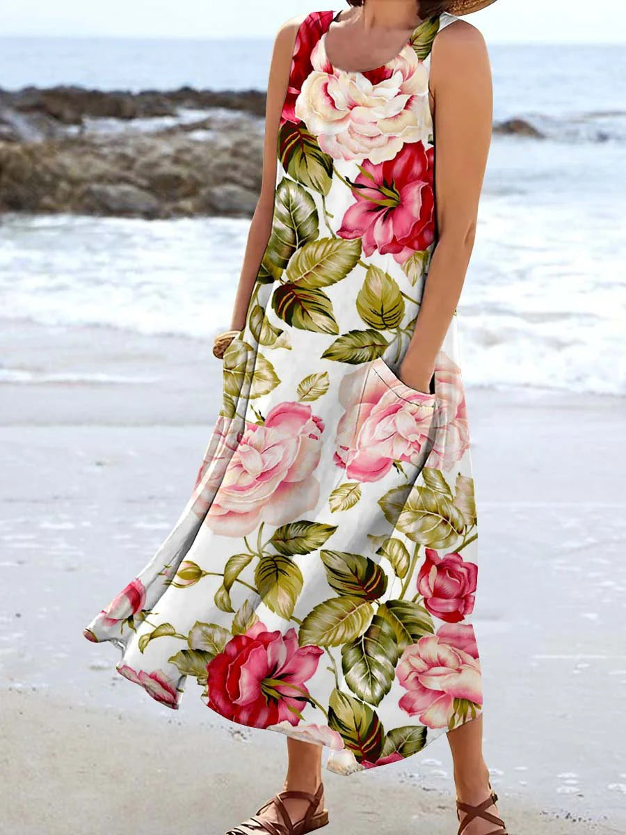 Damen Maxikleid mit floralem Design Drune