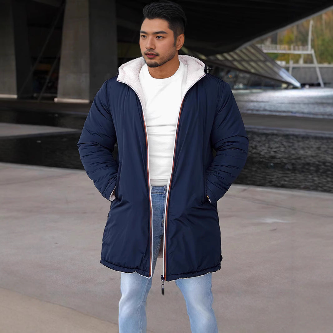Herren Wendbarer Steppmantel mit Kapuze und praktischen Taschen Drune