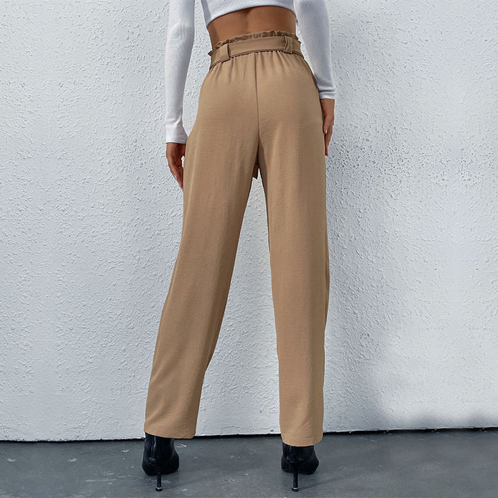 Damen Hochtaillierte Hosen mit Bindegürtel Drune
