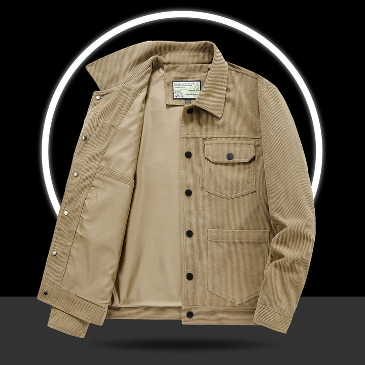 Herren Lässige Cordjacke mit Praktischen Taschen Drune