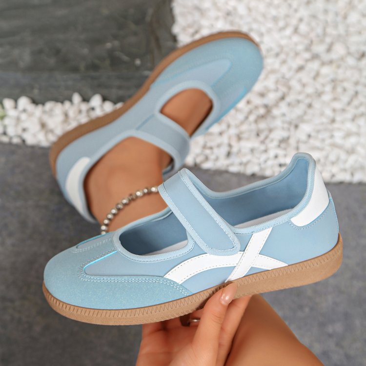 Damen Mary-Jane-Sneaker mit Klettverschluss und gepolstertem Komfortfußbett Drune