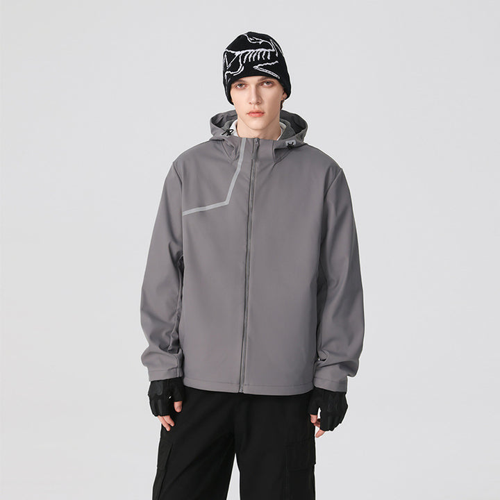 Herren Technische Softshelljacke mit verstellbarer Kapuze und winddichter Membran Drune