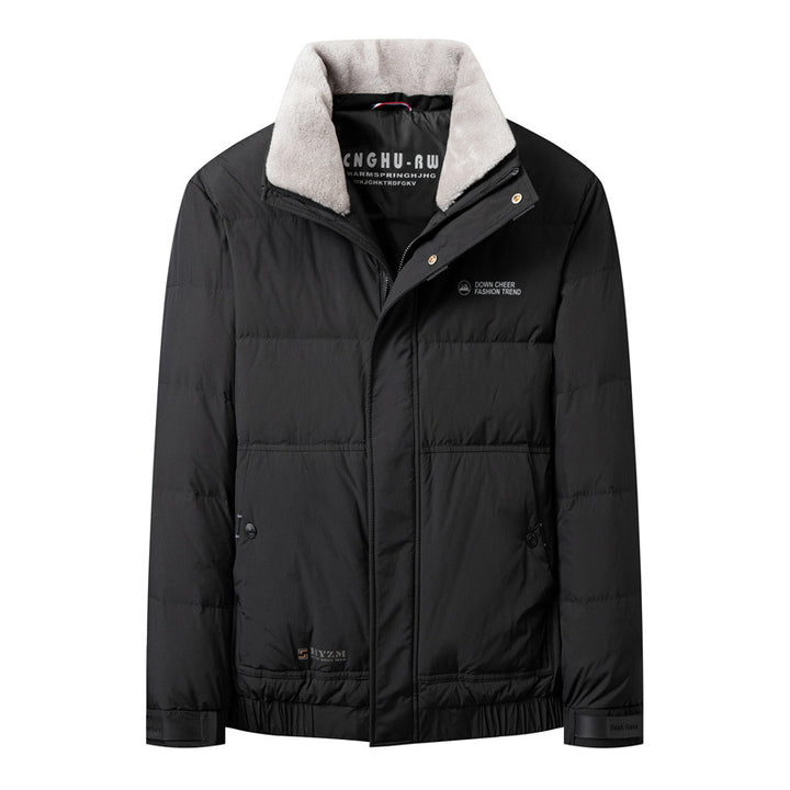 Herren Kurzsteppjacke mit Teddykragen und winddichter Thermoisolierung Drune