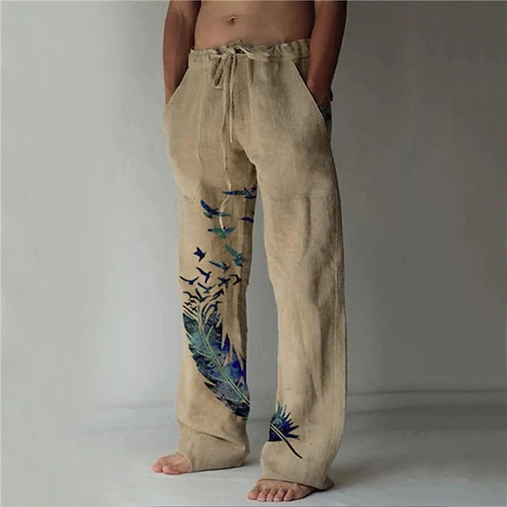 Damen Bequeme Sommerhose mit einzigartigem Federdesign Drune