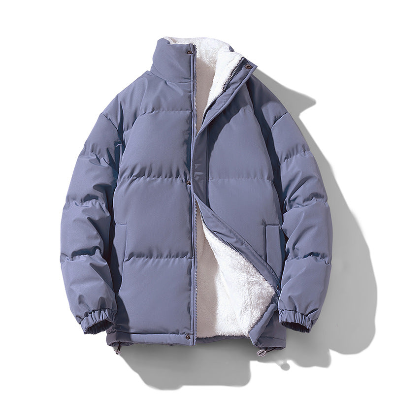 Herren kompakte Thermo-Pufferjacke mit weichem Teddyfutter, hochschließendem Stehkragen und verstellbarem Kordelzug Drune