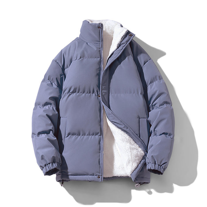 Herren kompakte Thermo-Pufferjacke mit weichem Teddyfutter, hochschließendem Stehkragen und verstellbarem Kordelzug Drune