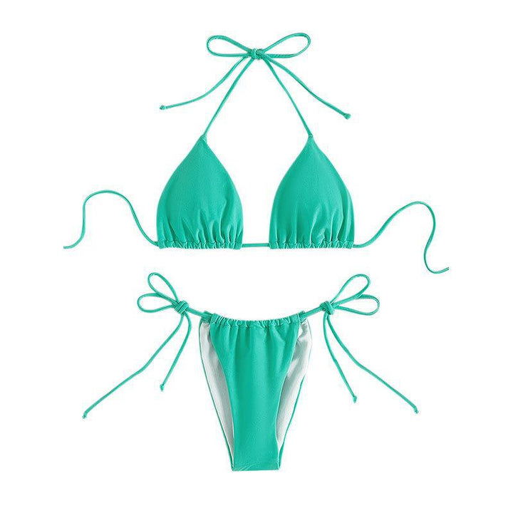 Damen Triangel-Bikini mit verstellbaren Schnürdetails und elastischem Bund Drune