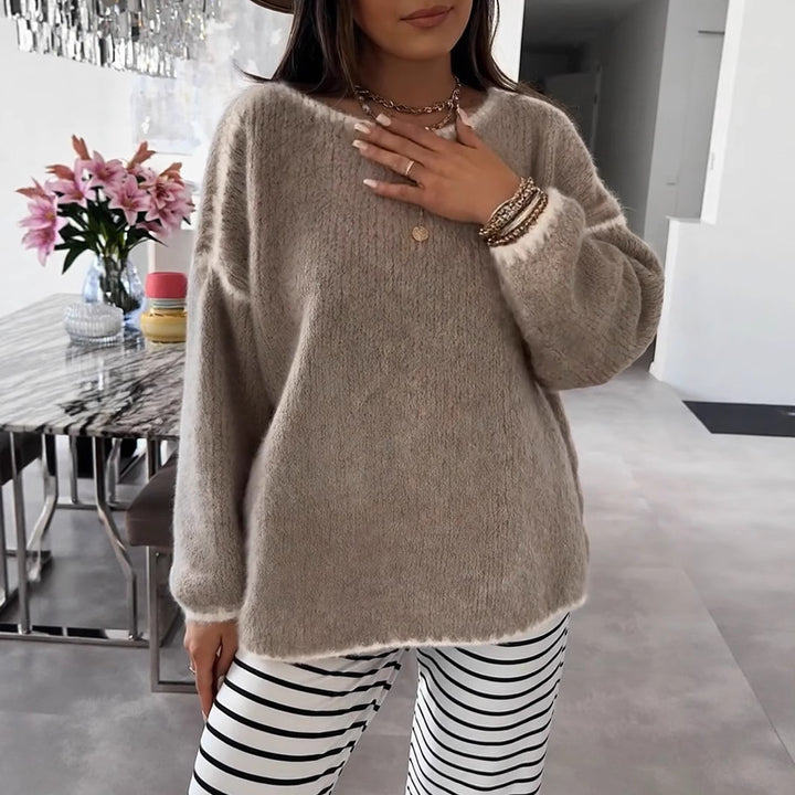 Damen Übergroßer Strickpullover mit luftigen Ärmeln Drune
