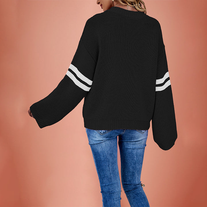 Damen Strickpullover mit Herzdruck und lässigem Schnitt Drune
