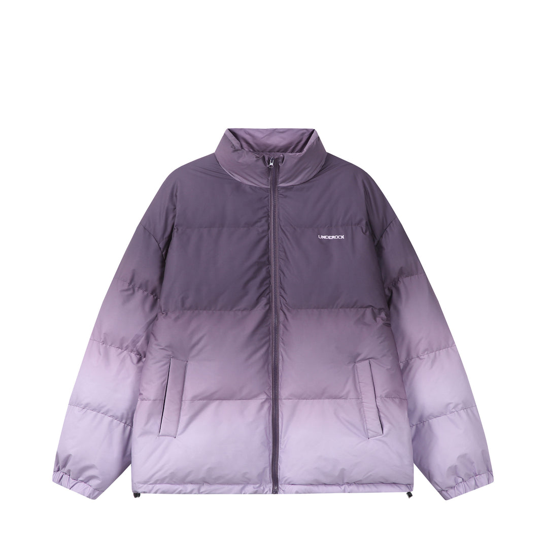 Damen Kurz geschnittene wattierte Steppjacke mit hohem Funnelkragen und Ombré-Detail Drune