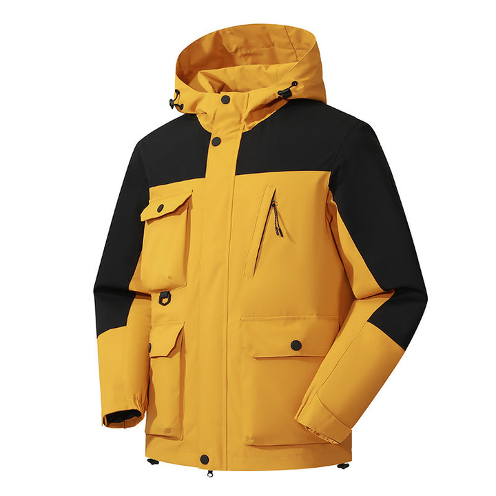 Herren technische Outdoorparka mit Kapuze, wasserabweisender Shell und Mehrfachtaschen Drune