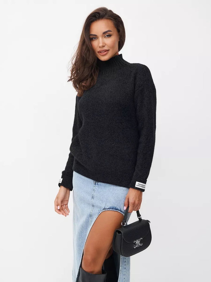 Damen Hochgeschlossener Pullover aus weichem Strick Drune