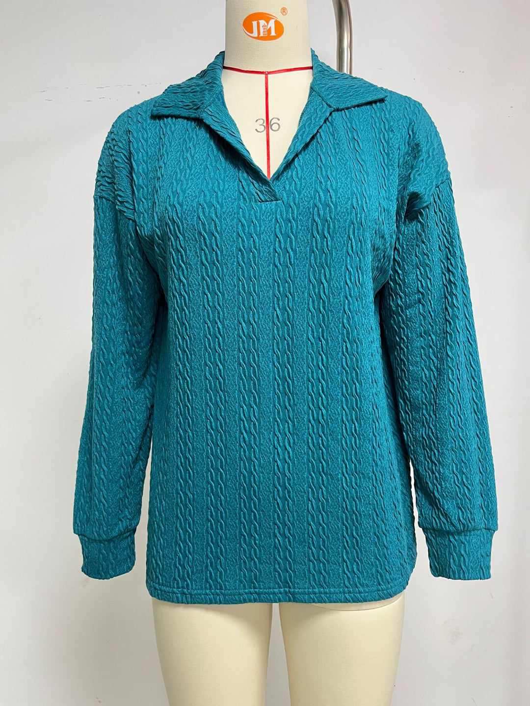Damen lässiger Pullover mit strukturiertem Kabelmuster Drune