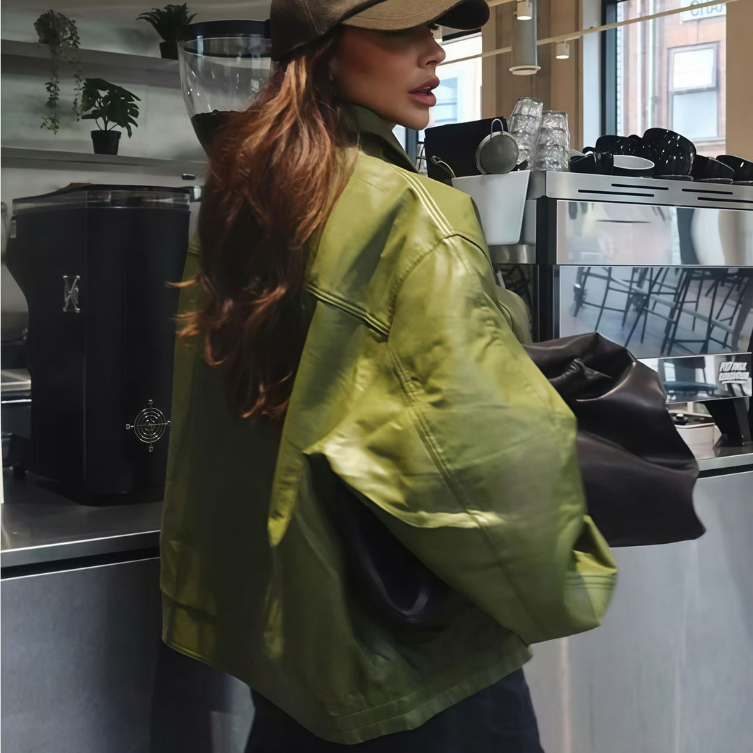 Damen Trendige Oversized-Jacke mit lässigem Schnitt und voluminösen Ärmeln Drune