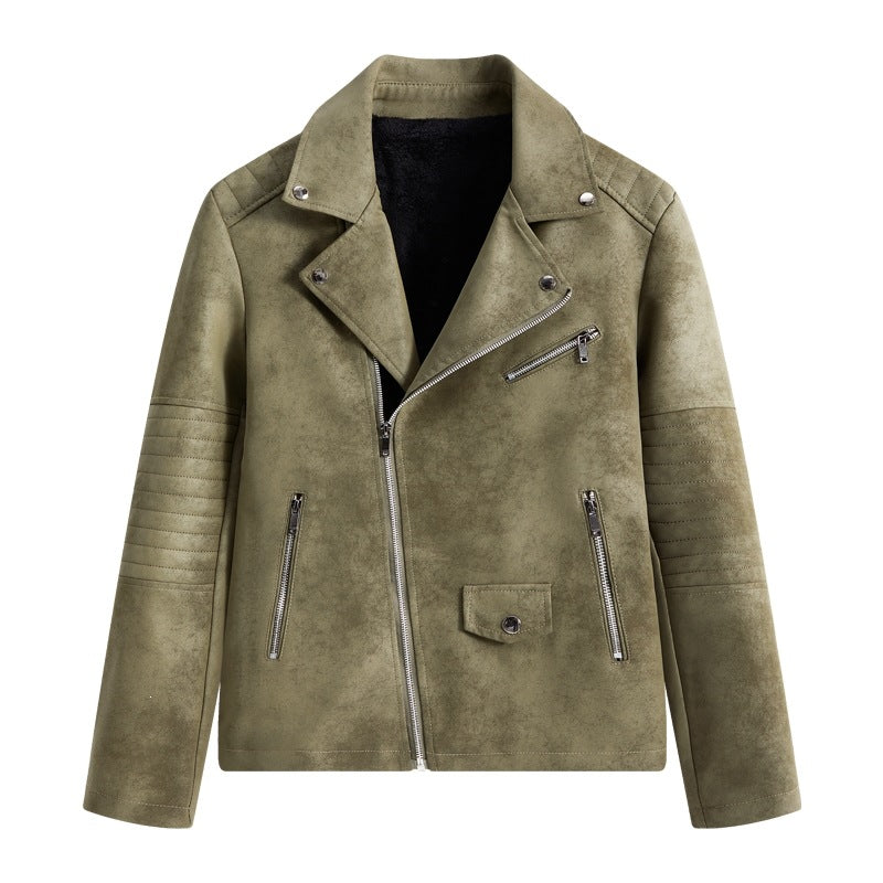 Herren Modische Kunstleder-Blousonjacke Drune