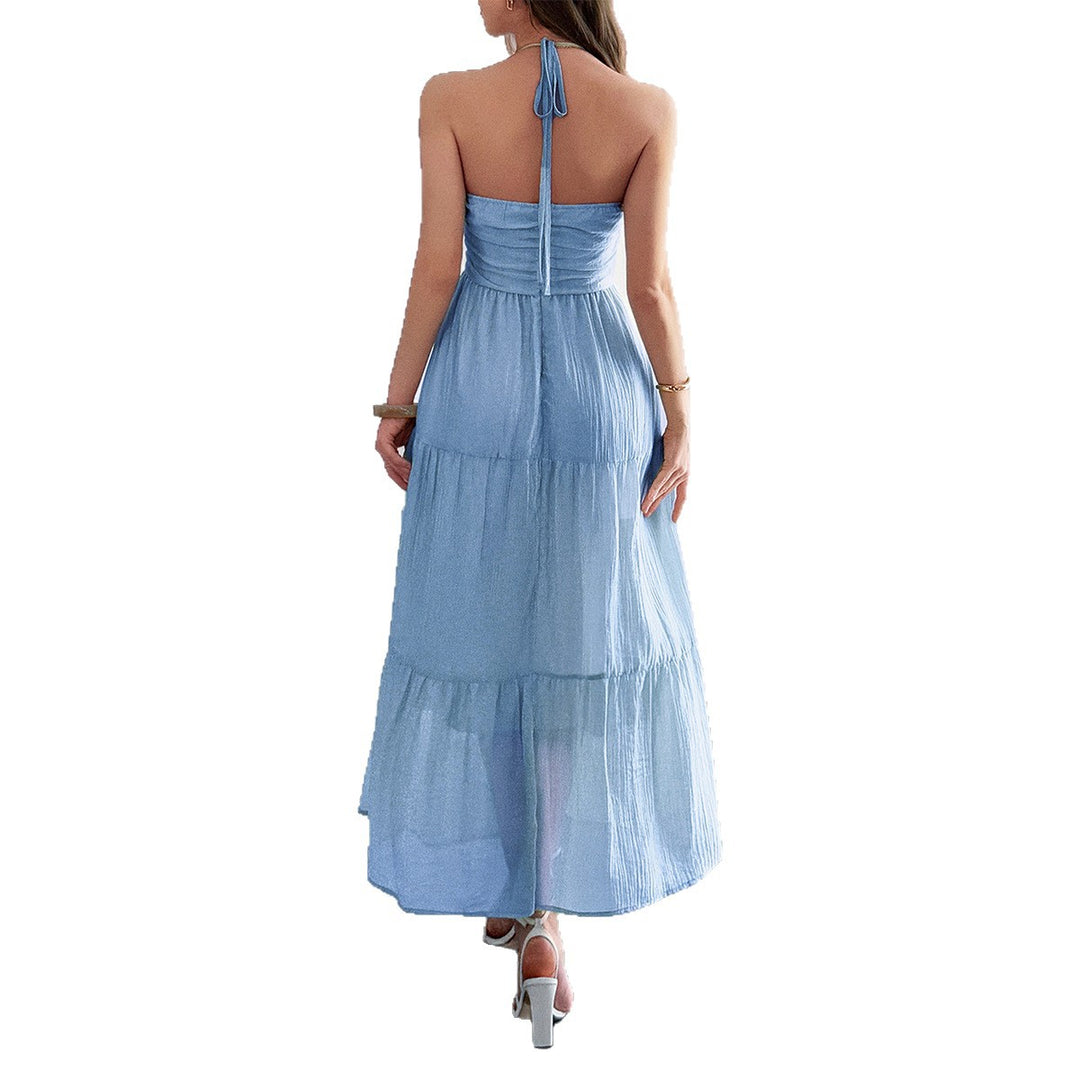 Damen Maxidress mit elegantem Rüschendesign und verstellbaren Spaghettiträgern Drune