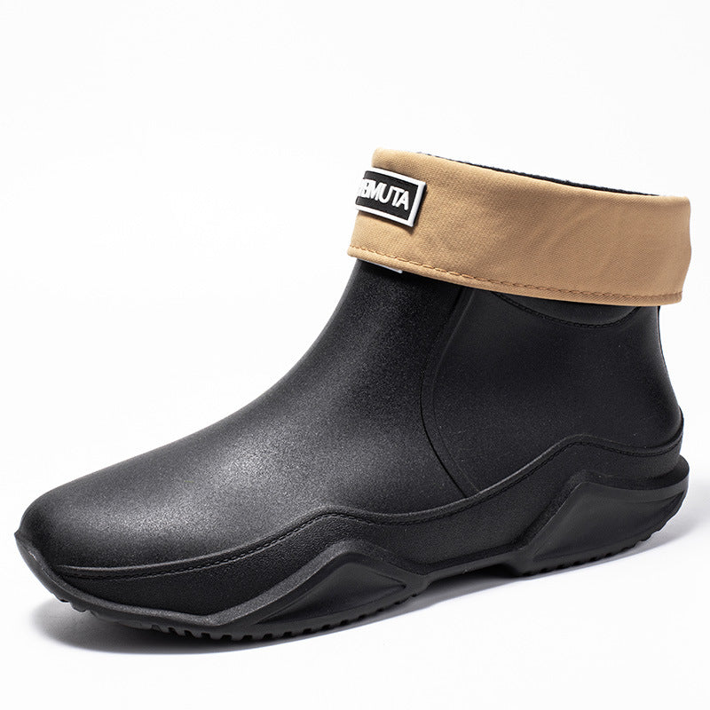 Damen wasserdichte Kurzstiefel mit faltbarem Manschettenkragen Drune