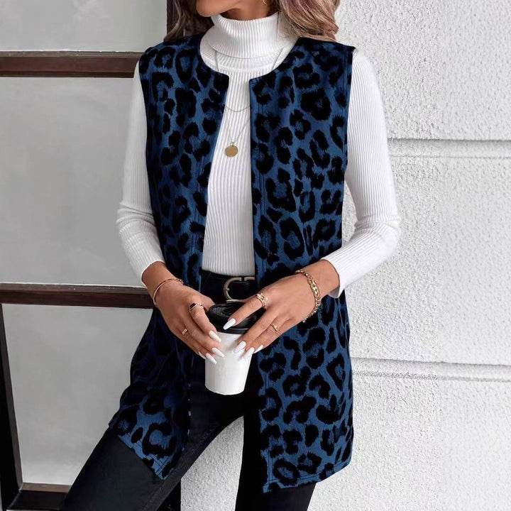 Damen Mode Weste mit Leopardenmuster Drune