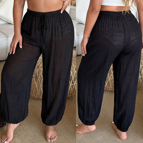 Damen luftige Freizeithose mit elastischem Bund Drune