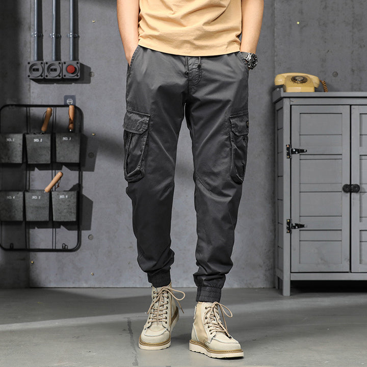 Herren Cargo-Joggerhose im Utility-Look mit elastischem Bund, Multifach‑Taschen und gerippten Knöcheln Drune