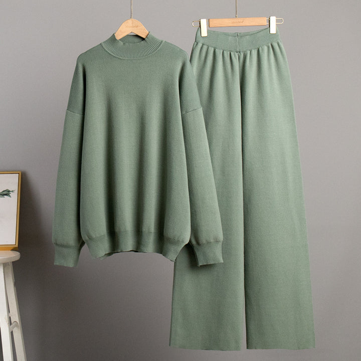 Damen komfortables Strick-Ensemble mit weitem Schnitt Drune