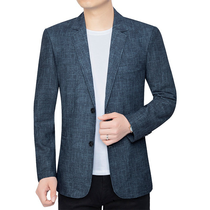 Herren Unstrukturiertes Slim-Fit Sakko mit leichtem Stretch und halber Innenfütterung Drune