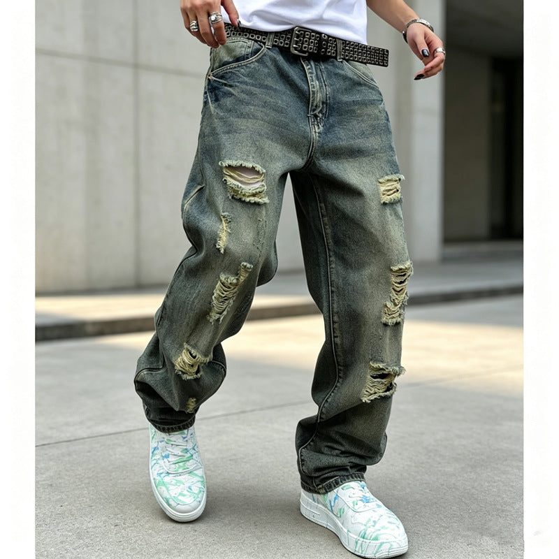 Herren Lässige Ripped Jeans Drune