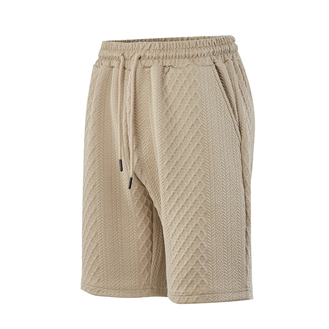 Herren nan strukturierte Lounge-Shorts mit Elastikbund Tunnelzug und seitlichen Eingrifftaschen Drune