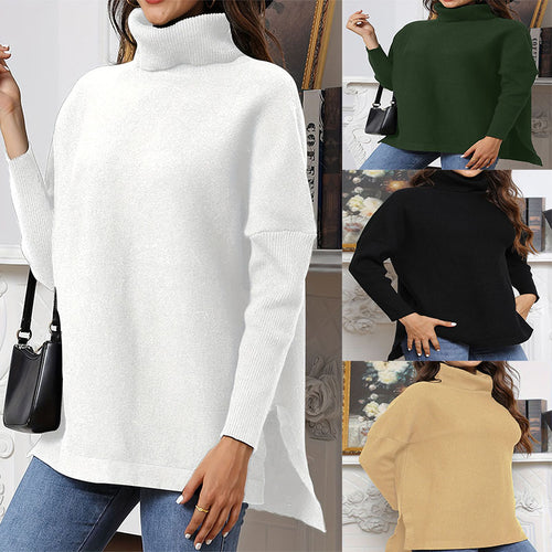Damen gemütlicher Rollkragenpullover aus feinem Strick Drune