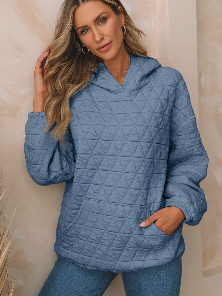 Damen Gepolsterter Stepp-Kapuzenpullover mit Kängurutasche Drune