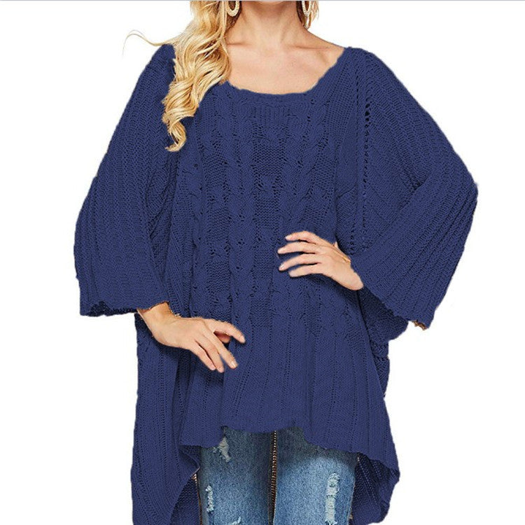 Damen Grobstrick Pullover mit weitem Schnitt und strukturiertem Design Drune