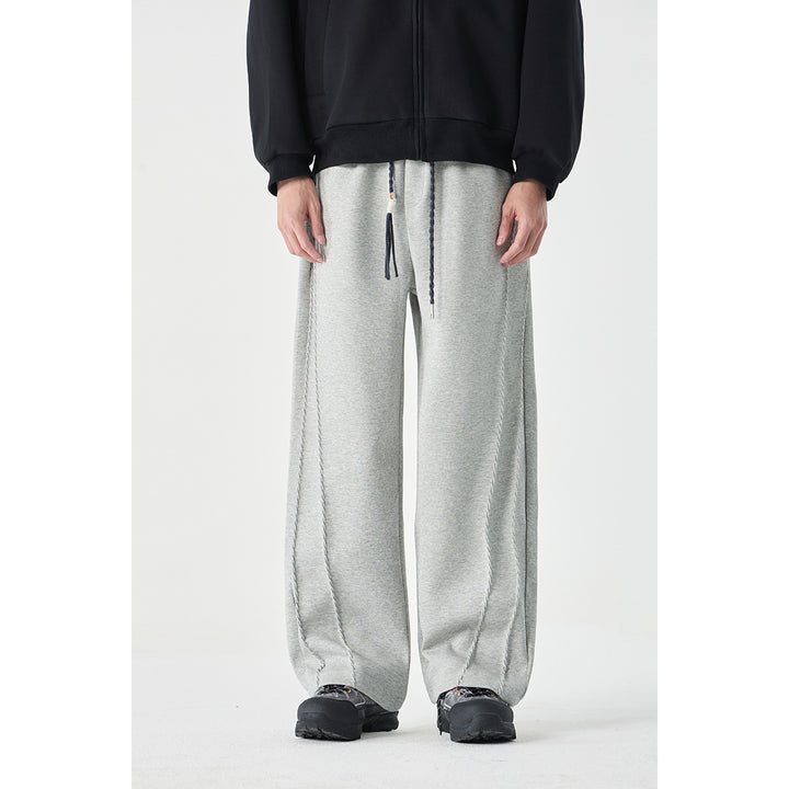 Damen Weite High‑Waist Jogginghose mit Ziernähten und Kordelzug Drune