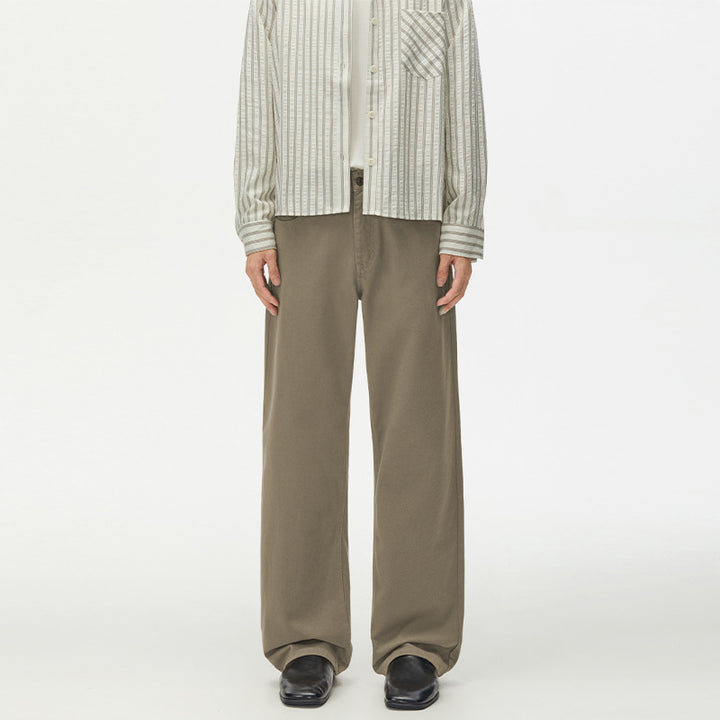 Herren Weitgeschnittene Chinohose aus Baumwoll-Twill mit tiefem Schritt Drune