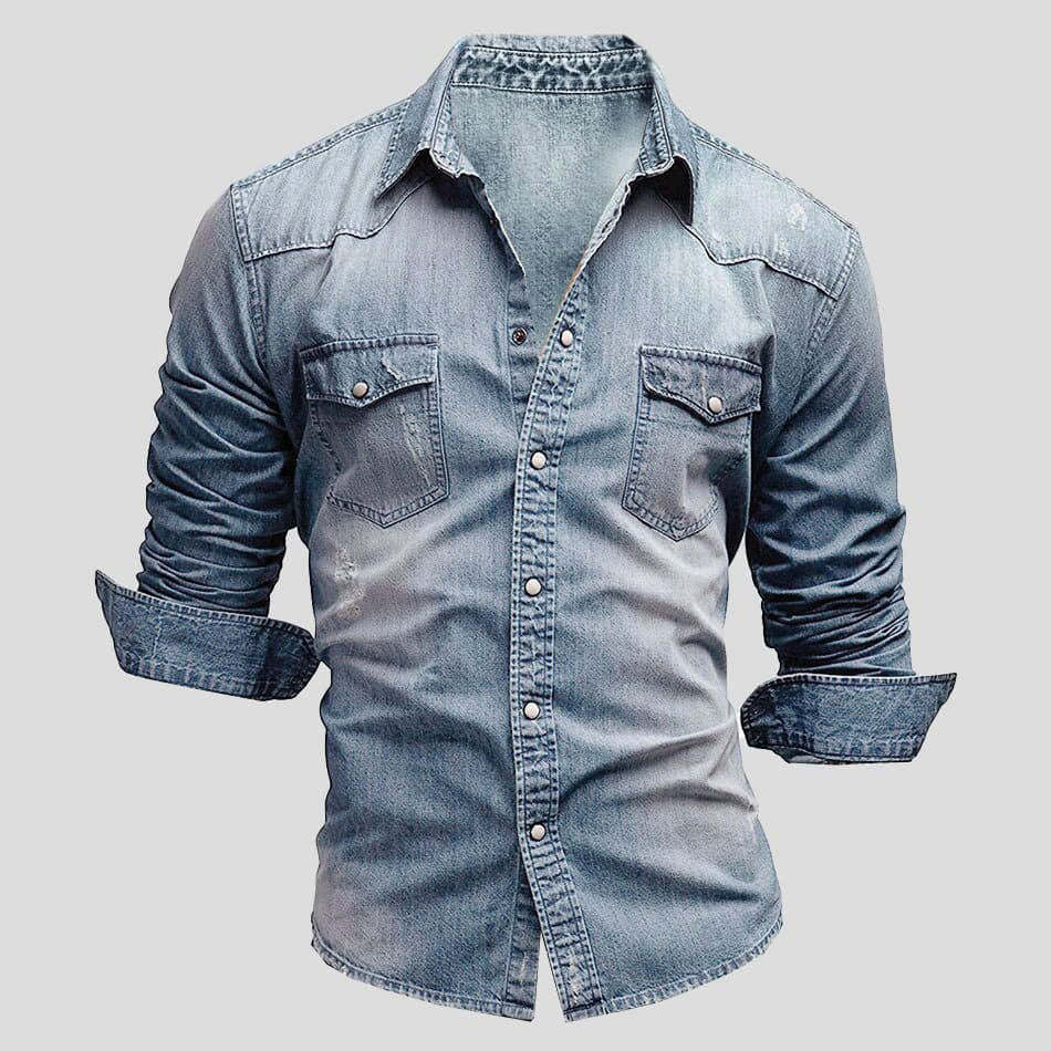 Herren Klassisches Denim Hemd