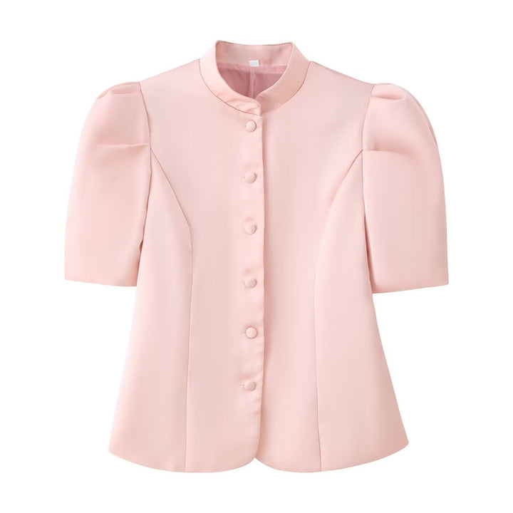 Damen Blazer mit Puffärmeln und elegantem Stehkragen Drune