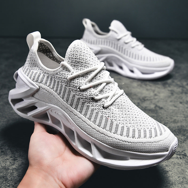 Unisex atmungsaktive Strick‑Runner mit skulpturierter Hohlkammer‑Plattform und flexibler Trail‑Laufsohle Drune