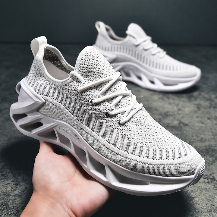 Unisex atmungsaktive Strick‑Runner mit skulpturierter Hohlkammer‑Plattform und flexibler Trail‑Laufsohle Drune