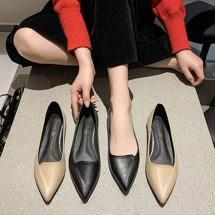 Damen spitze Ballerinas aus hochwertigem Leder Drune